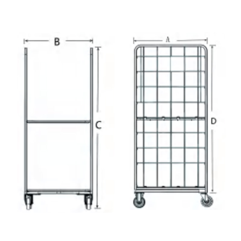 Z Shaped Zinc Mobile Roll Container Cage Trolley