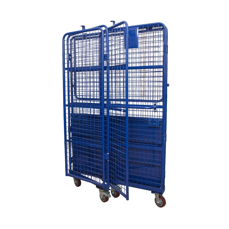 Heavy Duty 4 Side Logistic Trolley Roll Container With Top Shelf