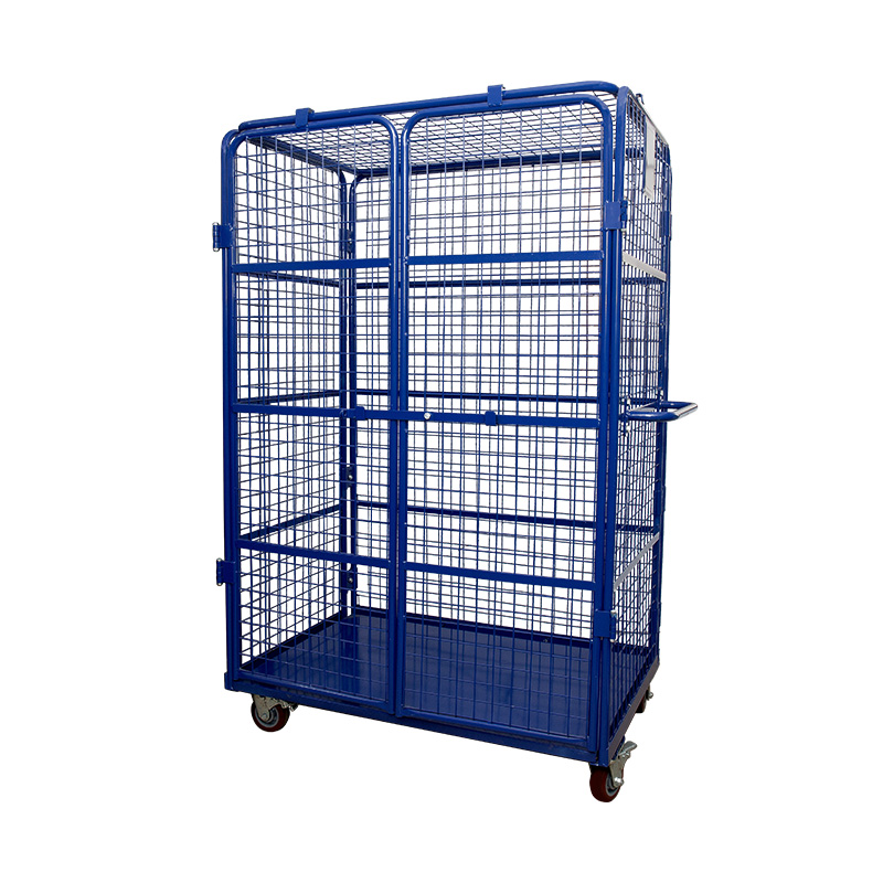 Heavy Duty 4 Side Logistic Trolley Roll Container With Top Shelf