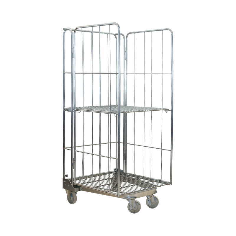 U-shaped Warehouse Storage Rolling Container Cage Trolley